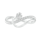 18k White Gold and Round Brilliant Cut Diamond Fancy Ring in size 5.5 and total gold weight of 2.27g