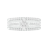 18k White Gold and Round Brilliant Cut Diamond Fancy Ring in size 5.5 and total gold weight of 5.92g