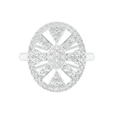 18k White Gold and Round Brilliant Cut Diamond Fancy Ring in size 5.5 and total gold weight of 4.59g
