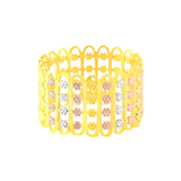 22k Three-Tone Gold Fancy Artistic Ring in size 7 and total gold weight of 4.13g