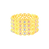22k Three-Tone Gold Fancy Stunning Ring in size 8 and total gold weight of 4.84g
