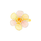 22k Three-Tone Gold Alluring Flower Ring in size 8.8 and total gold weight of 3.14g