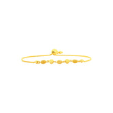 22K Yellow Gold Adjustable Ball-Bead Bracelet measuring 3mm thickness
