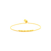 22K Yellow Gold Adjustable Ball-Bead Bracelet measuring 3.2mm thickness