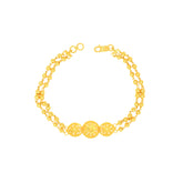22K Yellow Gold Antique Filigree Bracelet measuring 10mm thickness x 7 inch length
