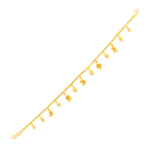 22K Yellow Gold Filigree Charm Bracelet measuring 2mm thickness x 7.25 inch length