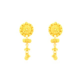 22k Yellow Gold Filigree Dangler Earrings with gold weight of 5.65g