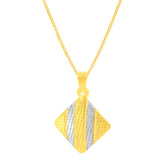 22K Two-Tone Gold Delicate Pendant and Earrings Set