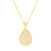 22K Three-Tone Gold Exquisite Filligree Pendant and Earrings Set