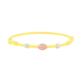 22K Three Tone Gold Ball-Bead Bracelets measuring 2.52mm thickness