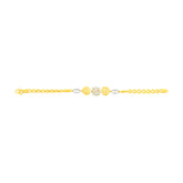 22K Two Tone Gold Charm Bracelet measuring 3mm thickness x 7 inch length