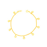22K Yellow Gold Charm Bracelets measuring 0.82mm thickness x 7.52 inch length