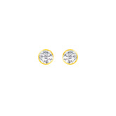 22k Yellow Gold Cubic Zirconia Stud Earrings with gold weight of 0.734g