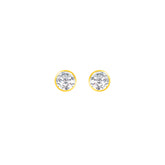 22k Yellow Gold Cubic Zirconia Stud Earrings with gold weight of 0.691g