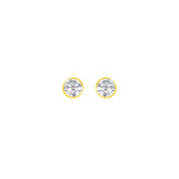22k Yellow Gold Cubic Zirconia Stud Earrings with gold weight of 0.614g