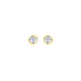 22k Yellow Gold Cubic Zirconia Stud Earrings with gold weight of 0.594g
