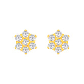 22k Yellow Gold Cubic Zirconia Stud Earrings with gold weight of 1.542g