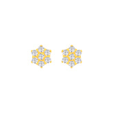 22k Yellow Gold Cubic Zirconia Stud Earrings with gold weight of 1.015g