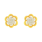 22k Yellow Cubic Zirconia Studs Antique Earrings with gold weight of 3.95g