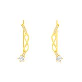 22k Yellow Cubic Zirconia Fancy Ear Climber Earrings with gold weight of 2.77g