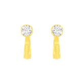 22k Yellow Cubic Zirconia Hoop Earrings with gold weight of 2.53g