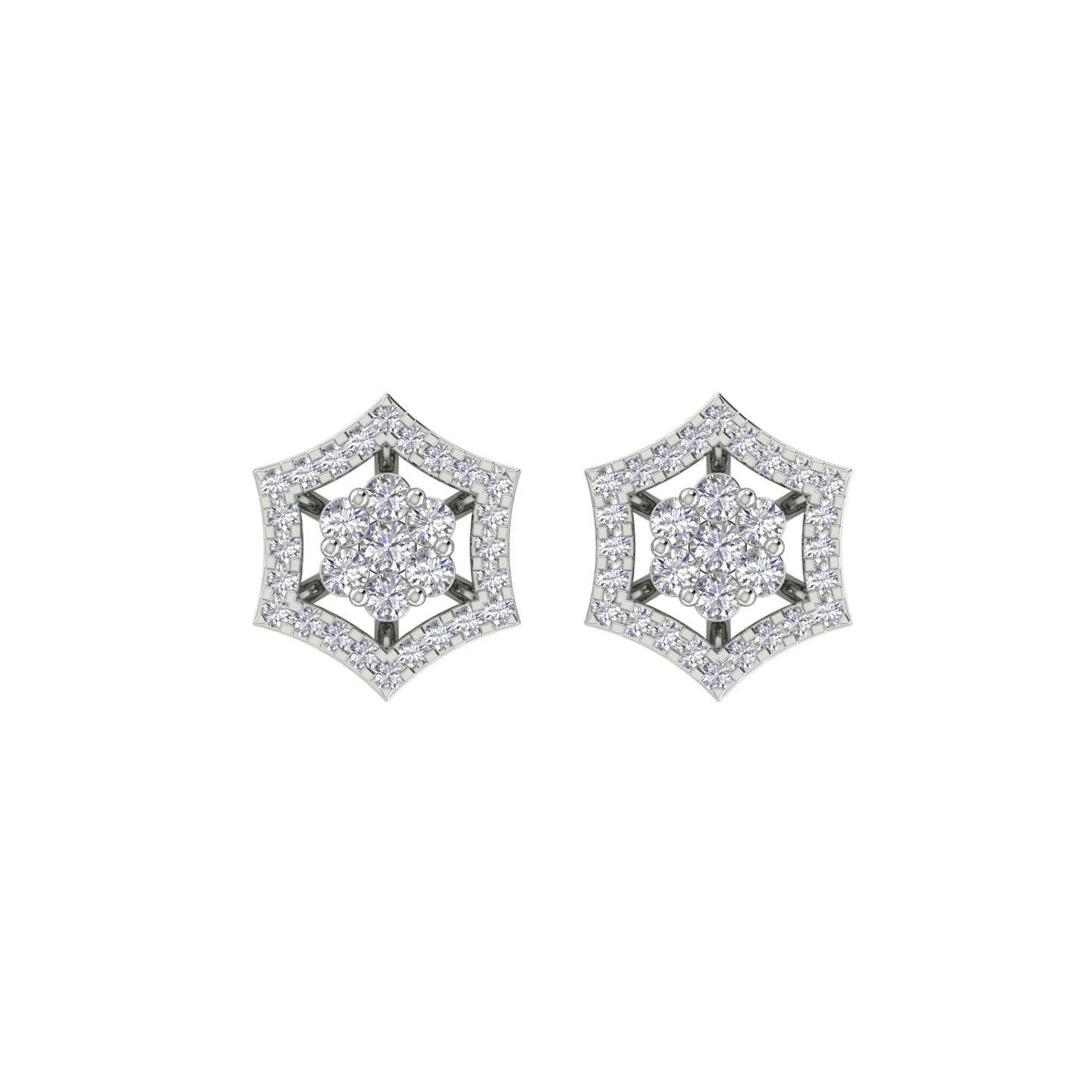 18k White Gold and Diamond Stud with gold weight of 2.23g