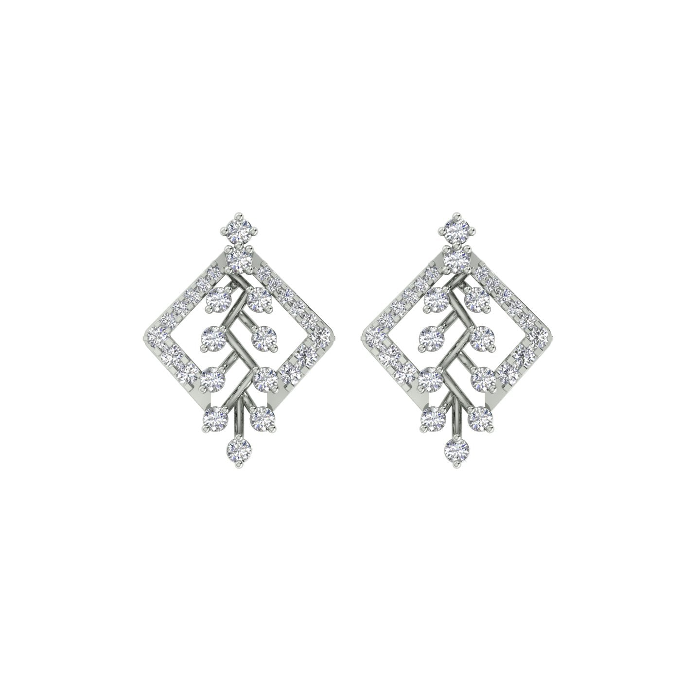 18k White Gold and Diamond Stud with gold weight of 3.67g