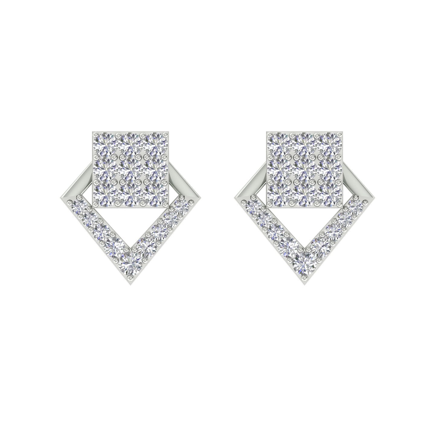18k White Gold and Diamond Stud with gold weight of 2.63g