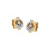 18k Yellow Gold and Diamond Stud in minimalist style with gold weight of 1.59g
