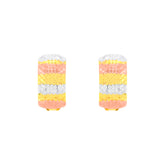 22k Three-Tone Gold Hoop Medium Earrings with gold weight of 2.99g