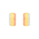 22k Three-Tone Gold Hoop Medium Earrings with gold weight of 1.89g