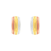 22k Three-Tone Gold Hoop Medium Earrings with gold weight of 1.86g