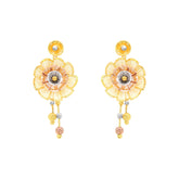 22k Three-Tone Gold Fancy Large Earrings with gold weight of 9.23g