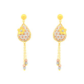 22k Three-Tone Gold Fancy Large Earrings with gold weight of 6.66g