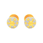 22k Two Tone Ball-Bead Earrings with gold weight of 1.85g