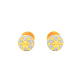 22k Two Tone Ball-Bead Earrings with gold weight of 1.85g