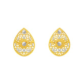 22k Two Tone Antique Earrings with gold weight of 2.86g