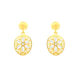 22k Two-Tone Gold Dangler Large Earrings with gold weight of 2.05g