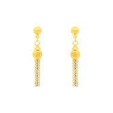 22k Two-Tone Gold Dangler Large Earrings with gold weight of 5.08g