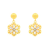 22k Two-Tone Gold Dangler Earrings with gold weight of 2.37g