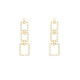 22k Yellow Cubic Zirconia Dangling Fancy Earrings with gold weight of 6.1g