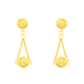 22k Yellow Gold Dangler Large Earrings with gold weight of 2.9g