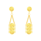 22k Yellow Gold Dangler Large Earrings with gold weight of 4.55g