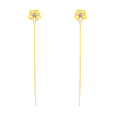 22k Yellow Gold Sui-Dhaga Large Earrings with gold weight of 1.74g