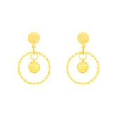 22k Yellow Gold Dangler Large Earrings with gold weight of 3.16g