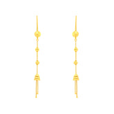 22k Yellow Gold Dangler Turkish Earrings with gold weight of 4.28g