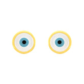 22k Yellow Gold Stud Evil-Eye Earrings with gold weight of 3.08g