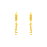 22k Yellow Gold Hoop Dangler Earrings with gold weight of 4.38g