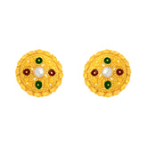 22k Yellow Gold MeenakariOrnamental Earrings with gold weight of 4.22g