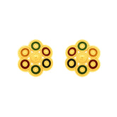 22k Yellow Gold MeenakariOrnamental Earrings with gold weight of 3.21g